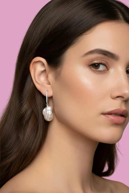 Orecchini argento 925 con perle barocche