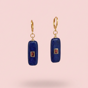 Orecchini  Collezione JAIPUR- lapislazuli con rubellite