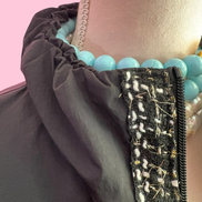 Chanellina jacket - giacchina camicia nera antivento con passamaneria