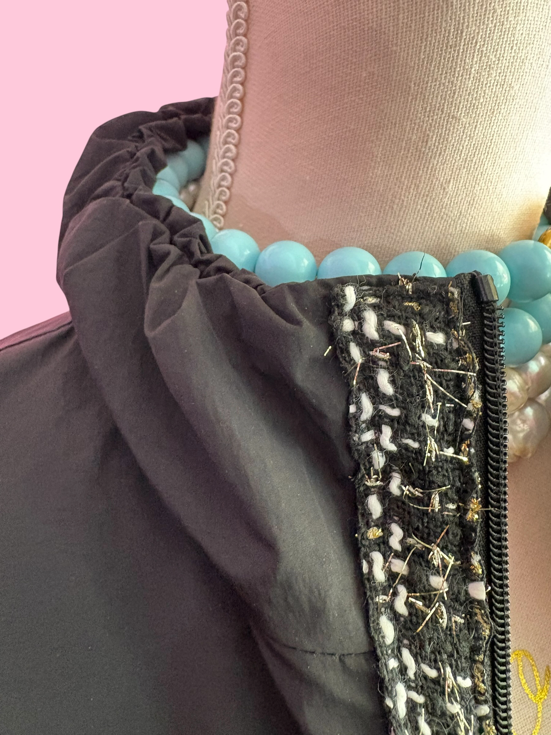Chanellina jacket - giacchina camicia nera antivento con passamaneria