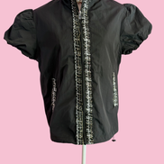Chanellina jacket - giacchina camicia nera antivento con passamaneria