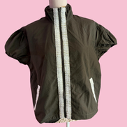 Chanellina jacket - giacchina camicia verde antivento con passamaneria