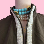 Chanellina jacket - giacchina camicia verde antivento con passamaneria