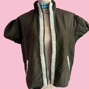 Chanellina jacket - giacchina camicia verde antivento con passamaneria