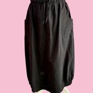 Gonna lunga CHANELLINA in lino nero con passamaneria
