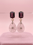 Earrings - JAIPUR amethyst drop with black crystals