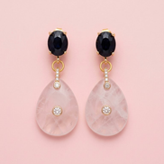 Ohrringe – JAIPUR Tropfen Amethyst mit schwarzen Kristallen