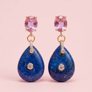 Ohrringe – JAIPUR Tropfen Amethyst mit schwarzen Kristallen