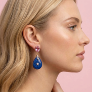 Ohrringe – JAIPUR Tropfen Amethyst mit schwarzen Kristallen