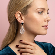 Ohrringe – JAIPUR Tropfen Amethyst mit schwarzen Kristallen