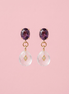 Earrings - JAIPUR drop onyx with green crystals