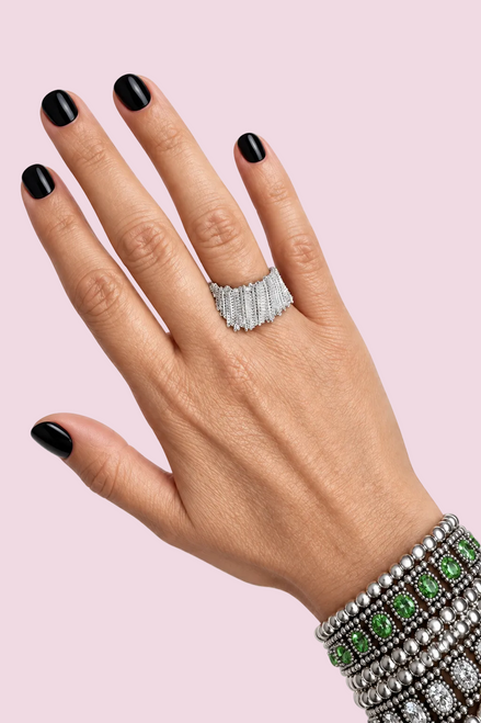 Anello Taki Cascata - Argento 925 gambo sottile