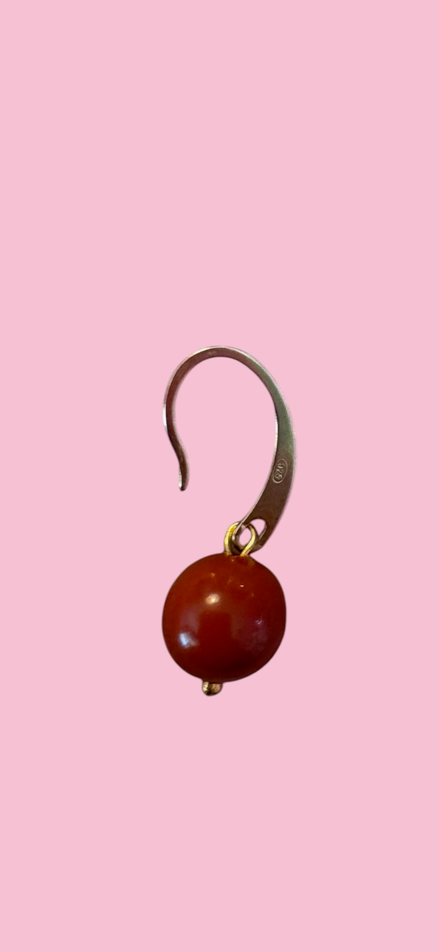 Orecchini  - ICONICI MEDITERRANEO argento 925 placcato oro giallo con CORALLO ROSSO