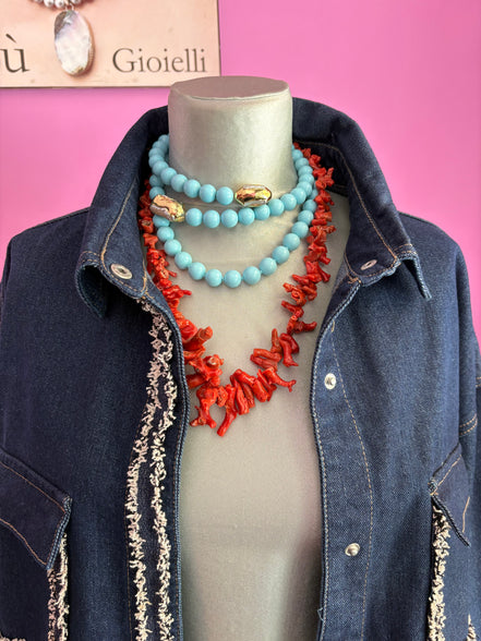 Collezione mediterranea - Collana corallo rosso naturale