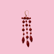 Chandelier - Orecchini con cascata di corallo rosso