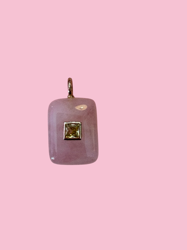 CHARMS  ciondolo  - JAIPUR quarzo rosa con citrino