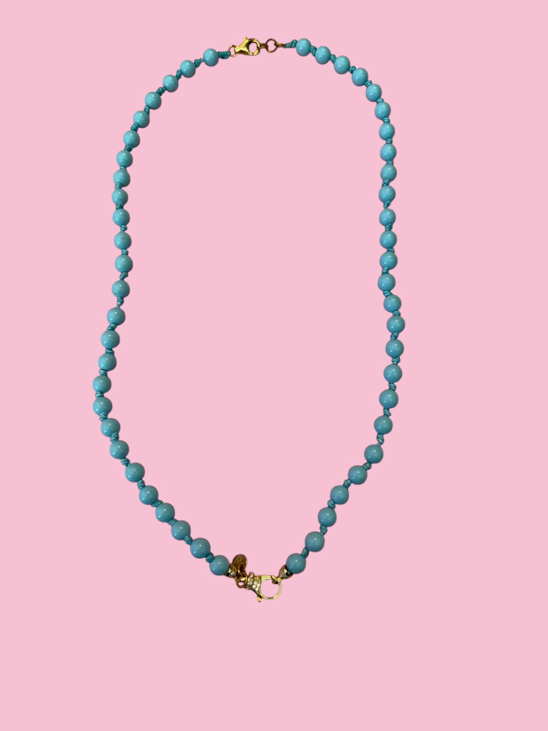 Collana - OCEANO turchese mm 8 e argento 925