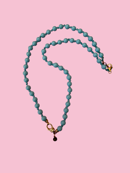 Collana - OCEANO turchese mm 8 e argento 925