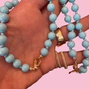Collana - OCEANO turchese mm 8 e argento 925