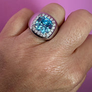 COCKTAIL RING Anello chevalier in argento 925 rodio