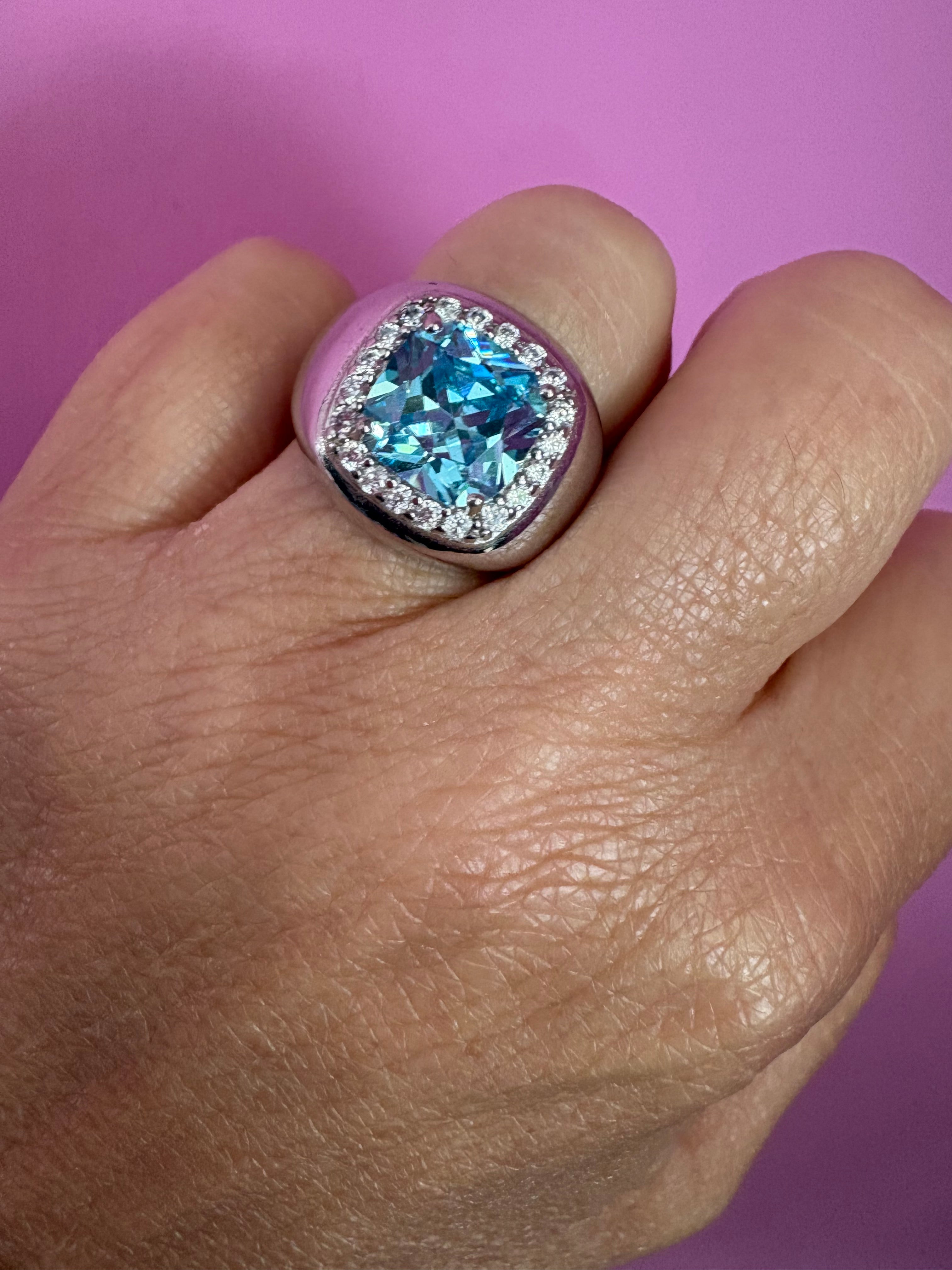 COCKTAIL RING Anello chevalier in argento 925 rodio