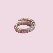 WHITE SNAKE ring in rhodium-plated 925 silver with cubic zirconia