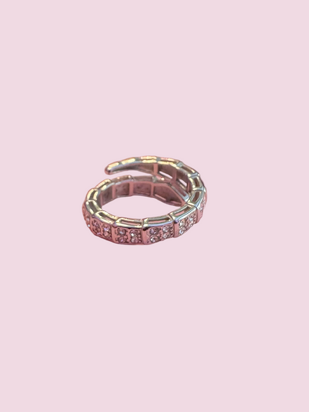 WHITE SNAKE ring in rhodium-plated 925 silver with cubic zirconia