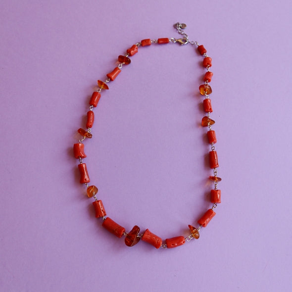 Collezione Mediterranea - Collana di Corallo rosso e ambra