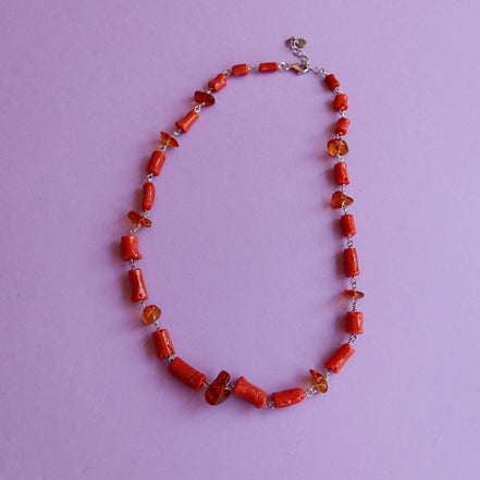Collezione Mediterranea - Collana di Corallo rosso e ambra
