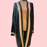 Cardigan Gioiello : cardigan Oversize grey con Cristalli – Lusso Couture