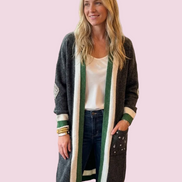 Cardigan Gioiello : cardigan Oversize grey con Cristalli – Lusso Couture