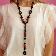 MEDITERRANEA collana Y di onice e madrepora