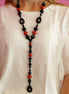 MEDITERRANEA collana Y di onice e madrepora