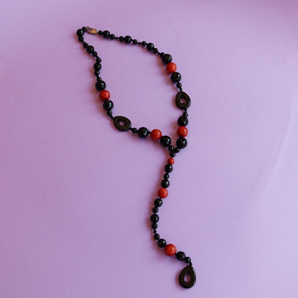 MEDITERRANEA collana Y di onice e madrepora