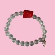 Bracciale Bisette - MEDITERRANEA  cristallo di rocca con corallo bamboo e delfino  argento 925