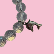 Bracciale Bisette - MEDITERRANEA  cristallo di rocca con corallo bamboo e delfino  argento 925