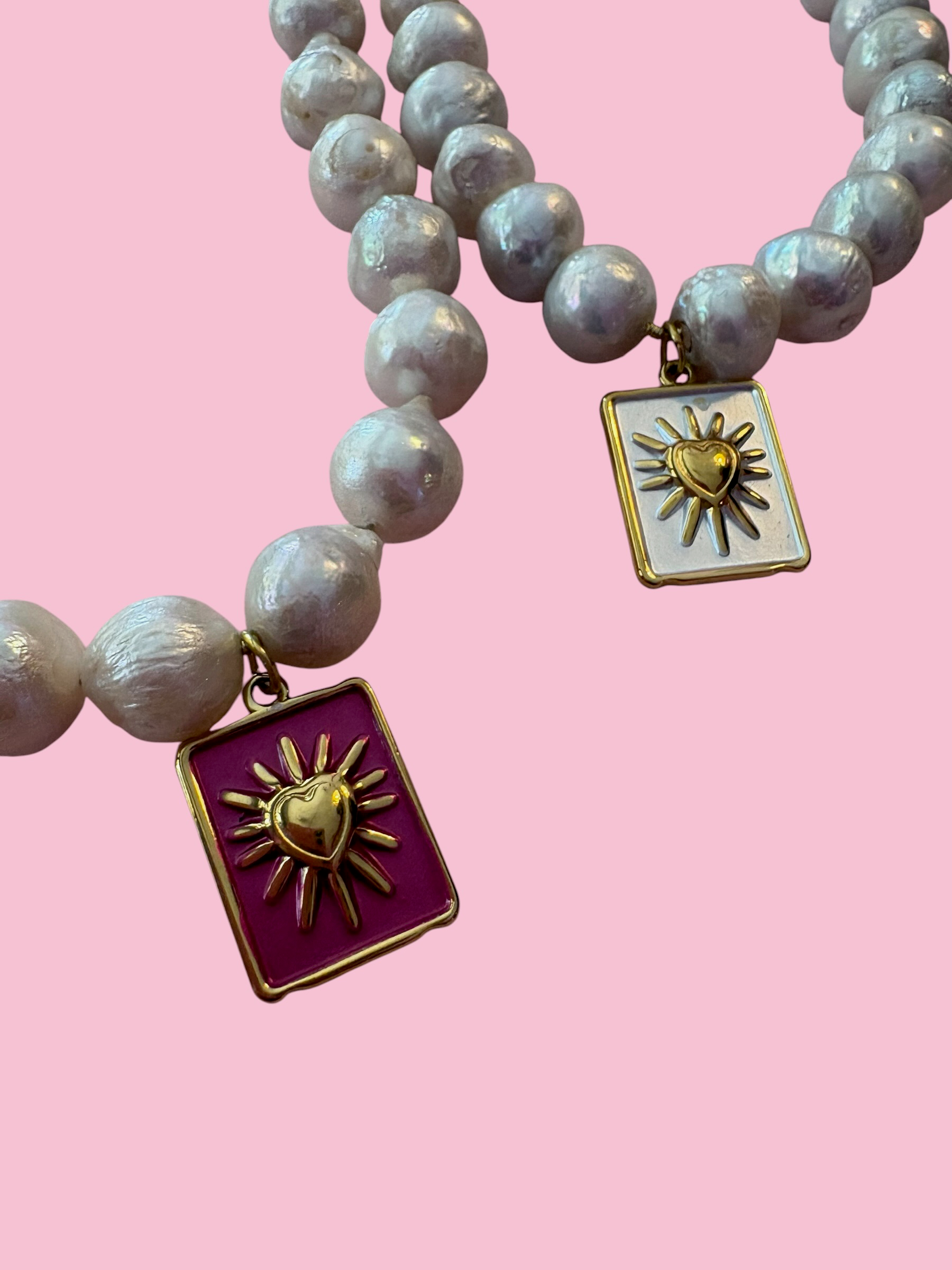 Collana MADEMOISELLE  perle coltivate mm 10 con charm