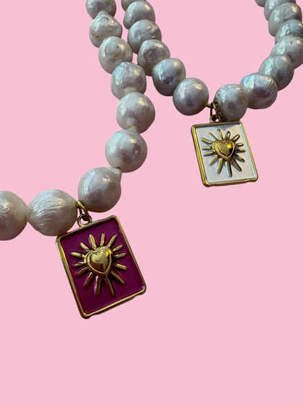 Collana MADEMOISELLE  perle coltivate mm 10 con charm