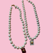 Collana MADEMOISELLE  perle coltivate mm 10 con charm