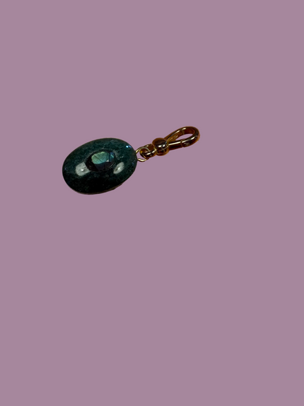 CHARM  JAIPUR - giada e attacco scatto argento 925