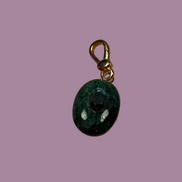 CHARM  JAIPUR - giada e attacco scatto argento 925