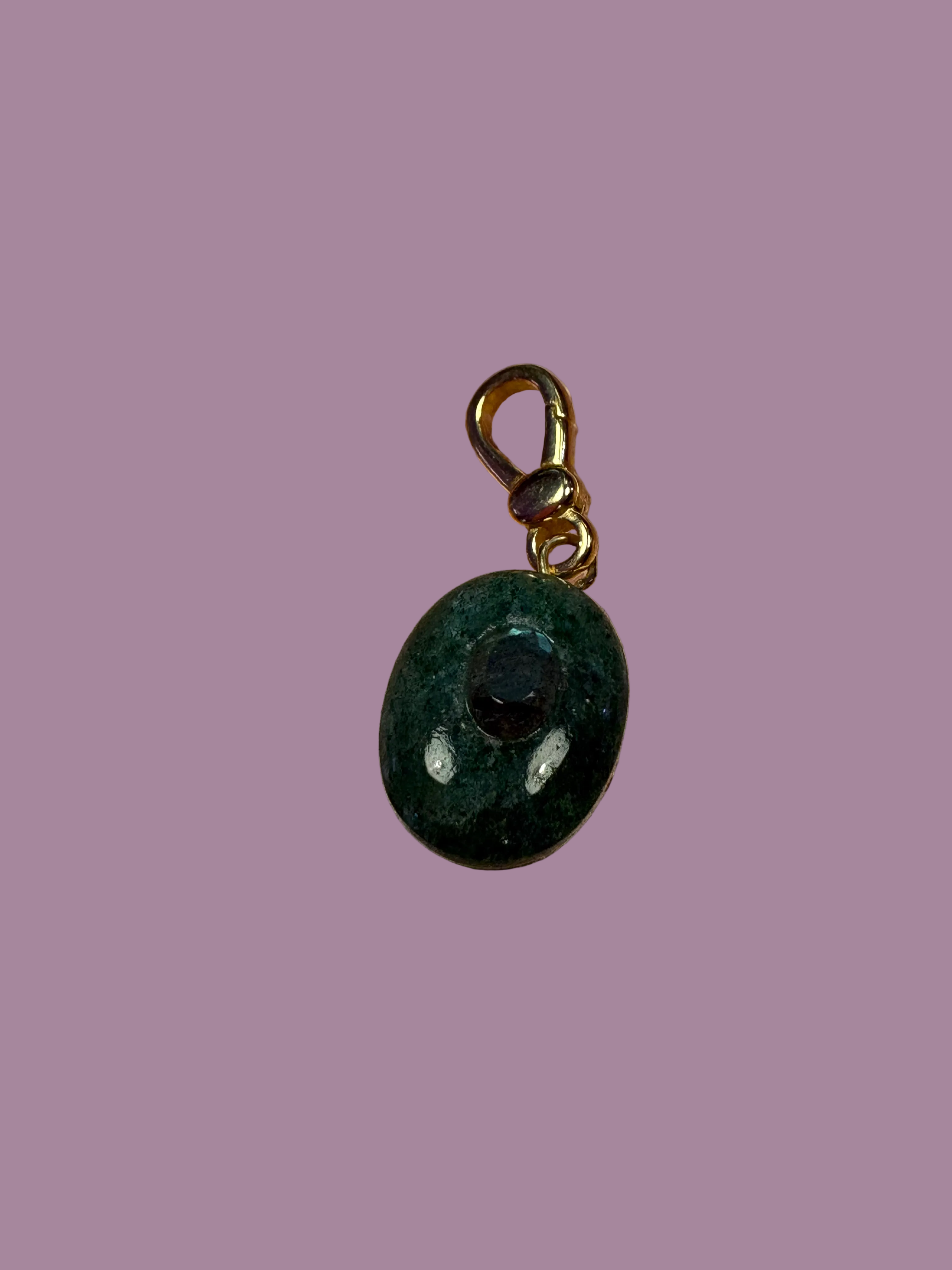 CHARM  JAIPUR - giada e attacco scatto argento 925