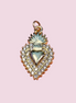 CHARM Cuore Sacro Gold - cm 2,5 ottone placcato oro giallo 18kt con pavé di zirconi