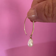 Orecchini ICONICI -argento 925  placcato oro giallo con perla coltivata