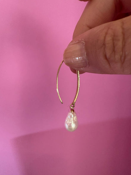 Orecchini ICONICI -argento 925  placcato oro giallo con perla coltivata
