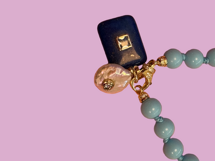 Collana - OCEANO turchese mm 8 e argento 925