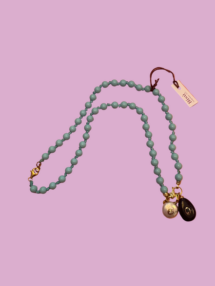 Collana OCEANO - Turchese  mm 6 con 2 chiusure gioiello argento