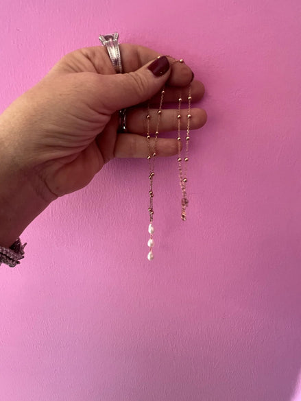 Deliziosa – Collana rosario con pendente 3 perle in argento 925 rosé