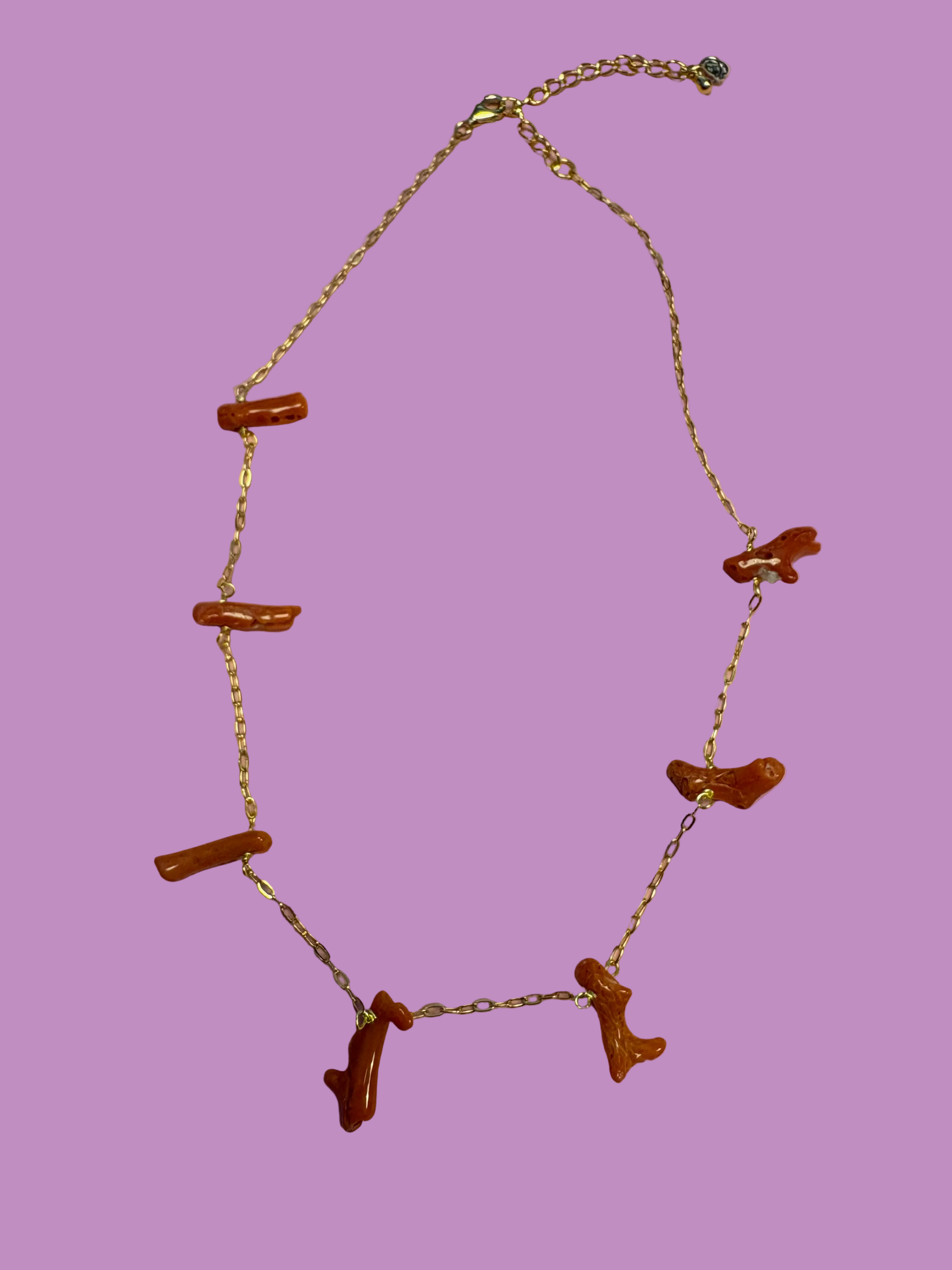Collezione Mediterranea - Collana argento 925 con  7 rametti corallo rosso naturale