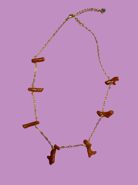 Collezione Mediterranea - Collana argento 925 con  7 rametti corallo rosso naturale